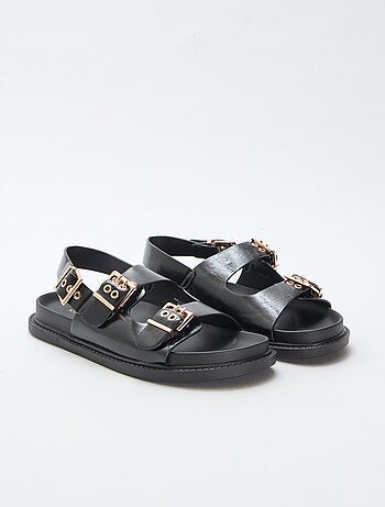 Sandalias de imitación de cuero con 3 tiras ajustables