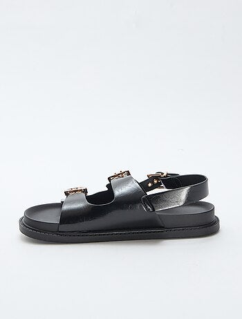 Sandalias de imitación de cuero con 3 tiras ajustables