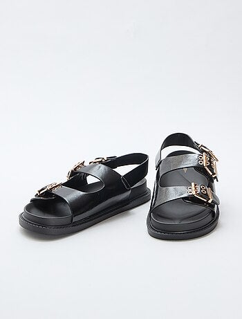 Sandalias de imitación de cuero con 3 tiras ajustables