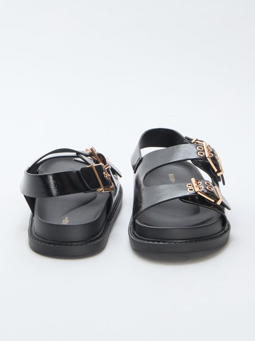 Sandalias de imitación de cuero con 3 tiras ajustables - Kiabi