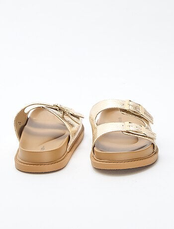 Sandalias de imitación de cuero de doble tira