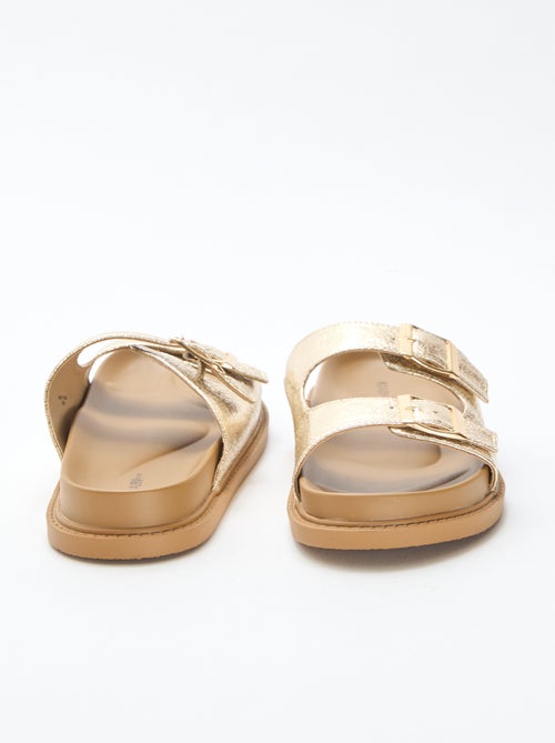 Sandalias de imitación de cuero de doble tira - Kiabi