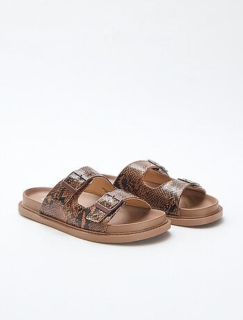 Sandalias de imitación de cuero de doble tira