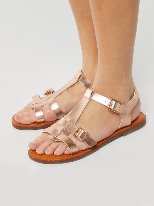 Sandalias de material sintético brillantes - Kiabi