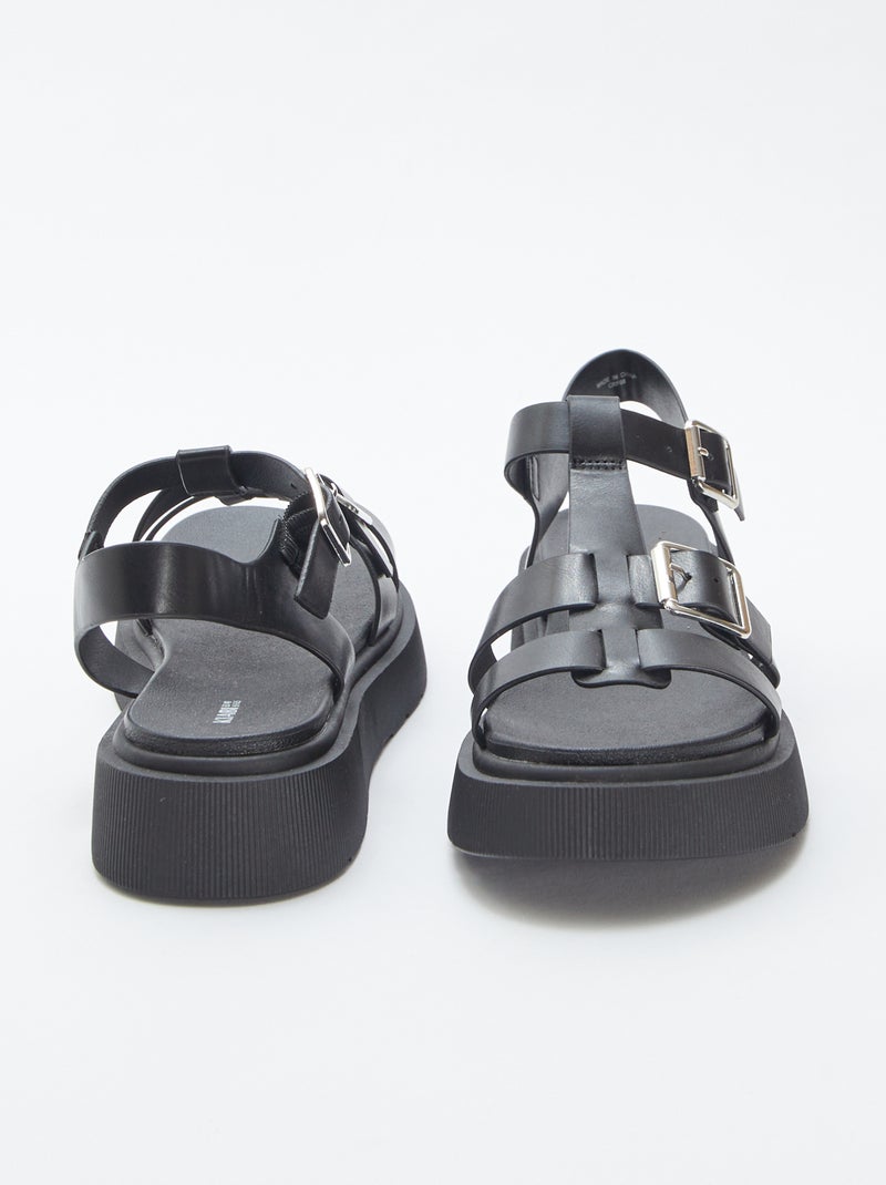 Sandalias de material sintético negro - Kiabi