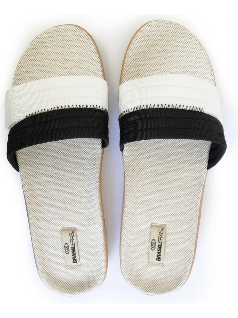 Sandalias de mujer Brasileras con suela de goma Negro Blanco - Kiabi