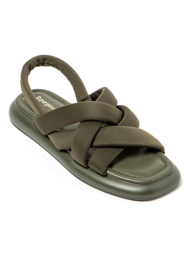 Sandalias de Mujer con suela de goma Verde oscuro - Kiabi