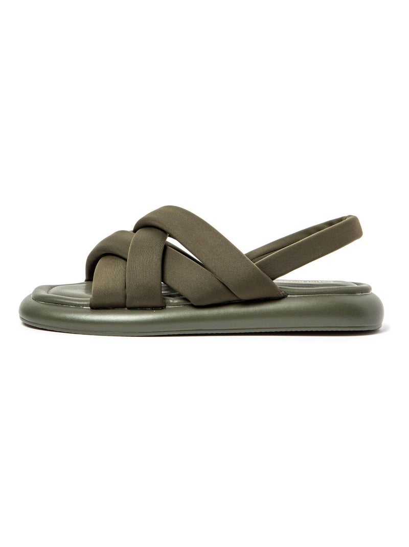 Sandalias de Mujer con suela de goma Verde oscuro - Kiabi