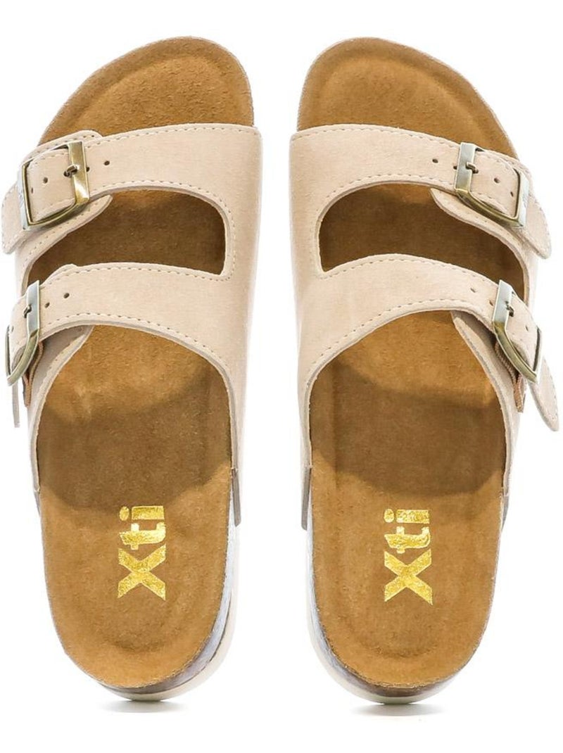 Sandalias de Mujer de Piel Beige - Kiabi