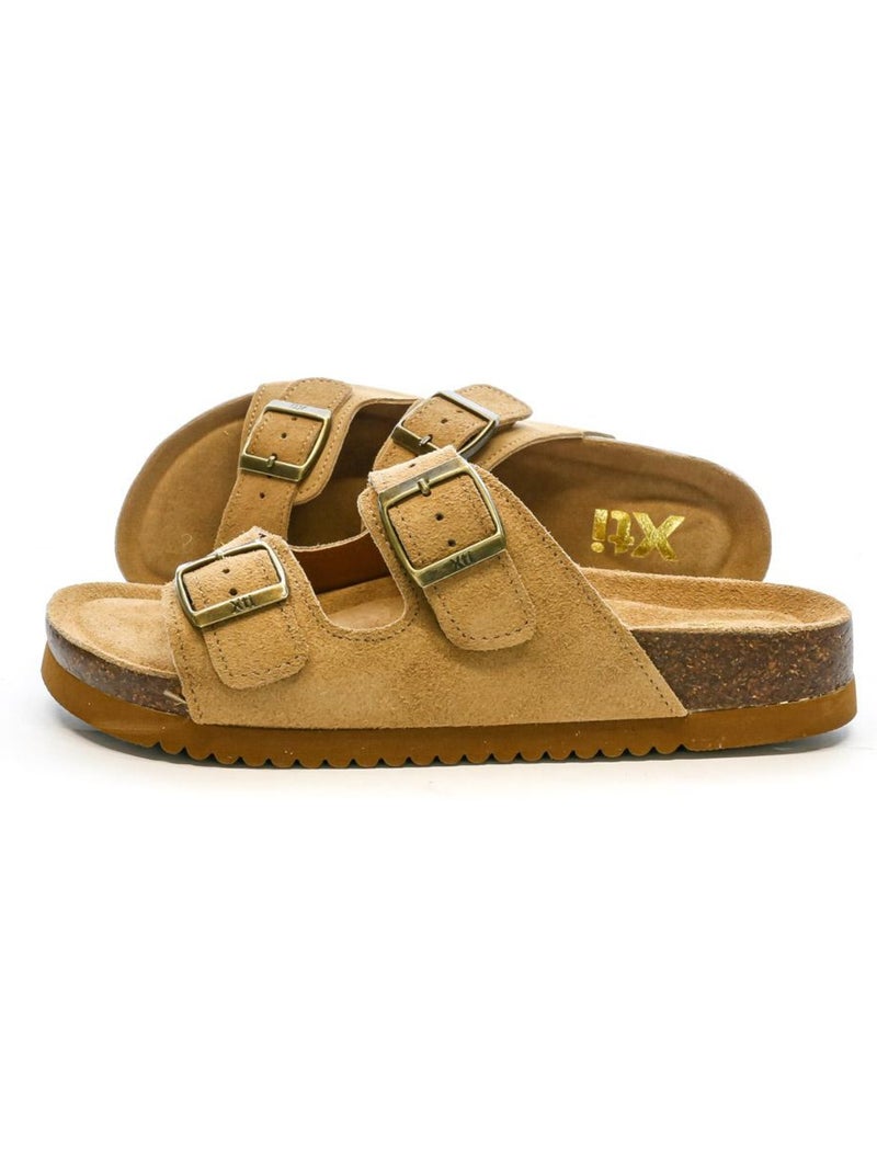 Sandalias de mujer de piel color Beige - Kiabi