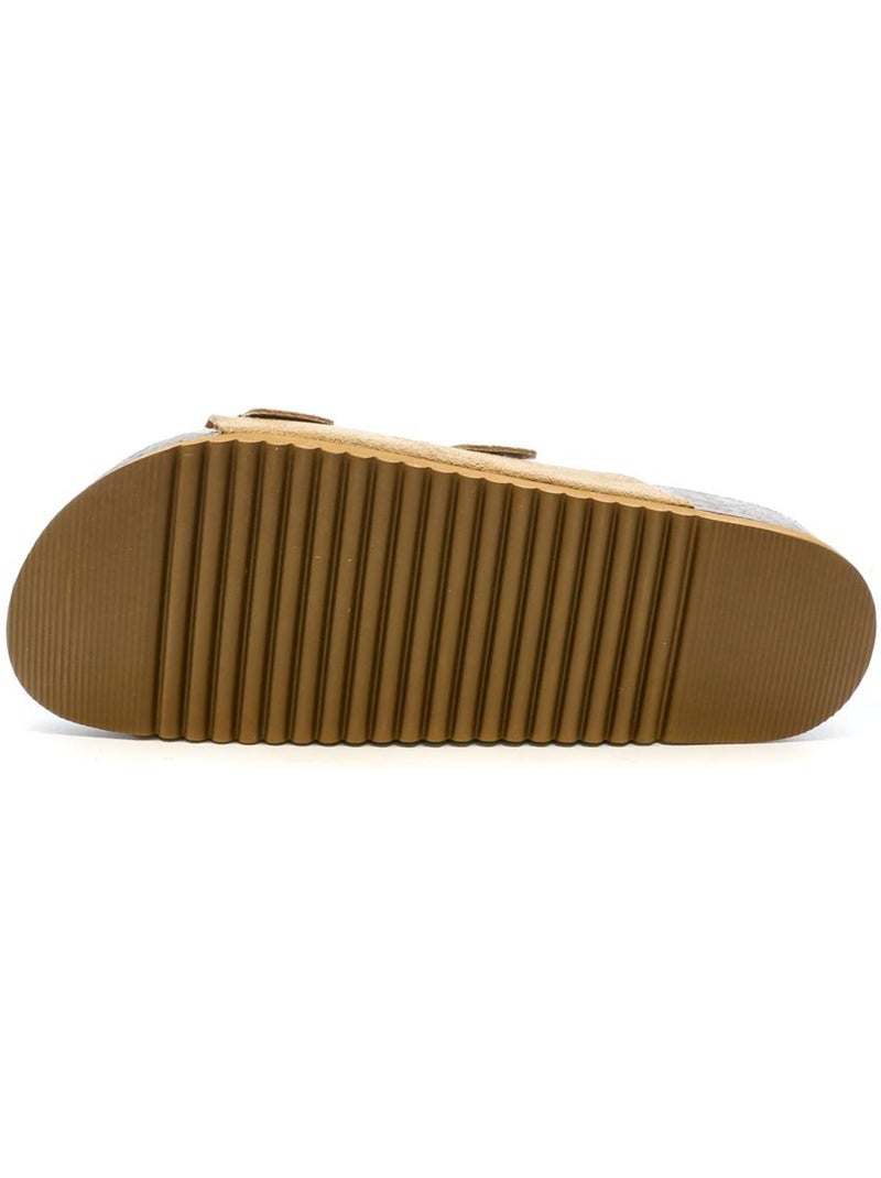 Sandalias de mujer de piel color Beige - Kiabi