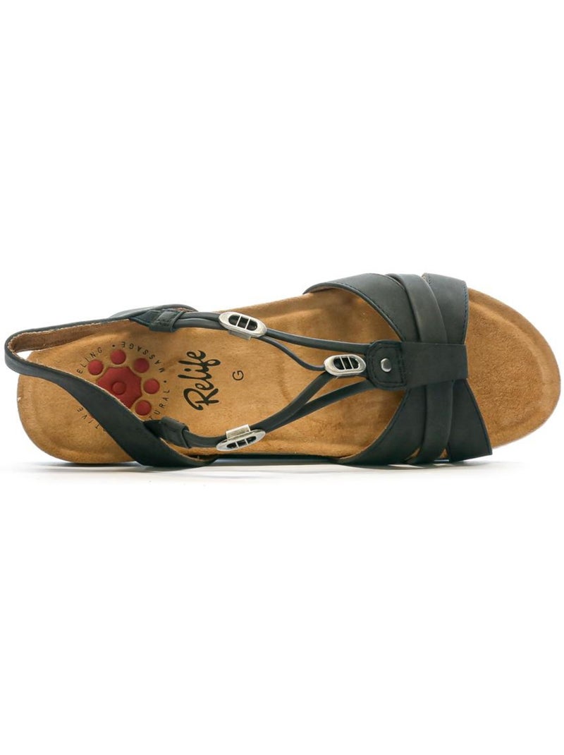 Sandalias de mujer relife Negro - Kiabi