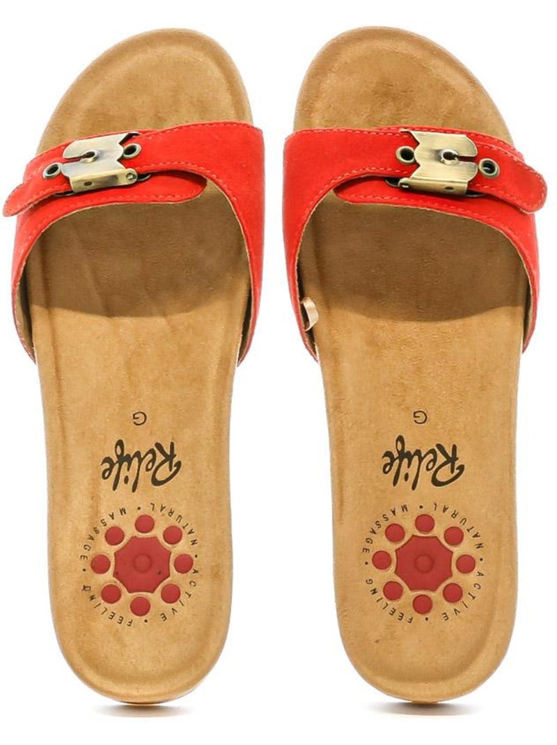 Sandalias de mujer relife Rojo - Kiabi