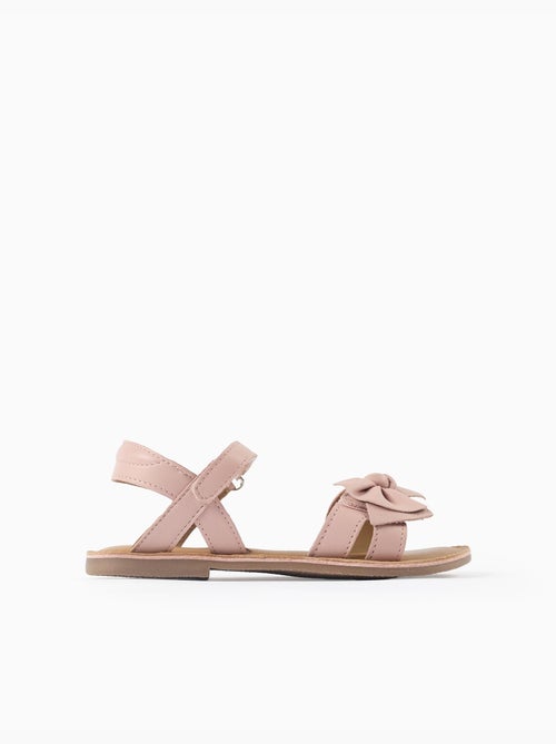 Sandalias de piel con lazo decorativo - Kiabi