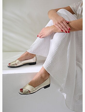 Sandalias de piel con puntera abierta - Afibel