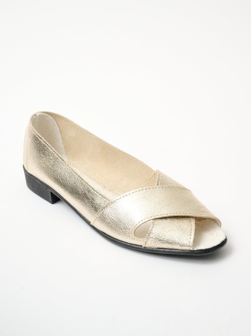 Sandalias de piel con puntera abierta - Afibel - Kiabi