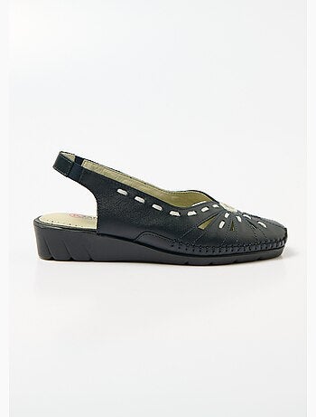 Sandalias de piel con puntera cerrada y ancho confort - Afibel
