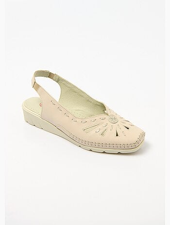 Sandalias de piel con puntera cerrada y ancho confort - Afibel