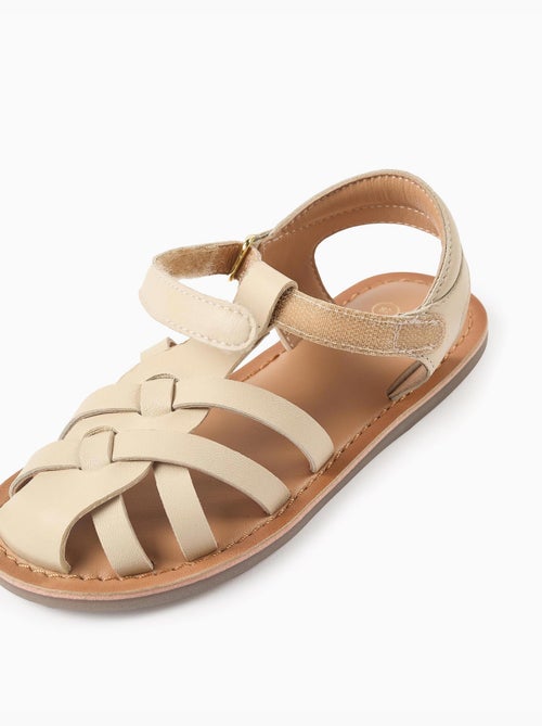 Sandalias de piel con tiras cruzadas - Kiabi