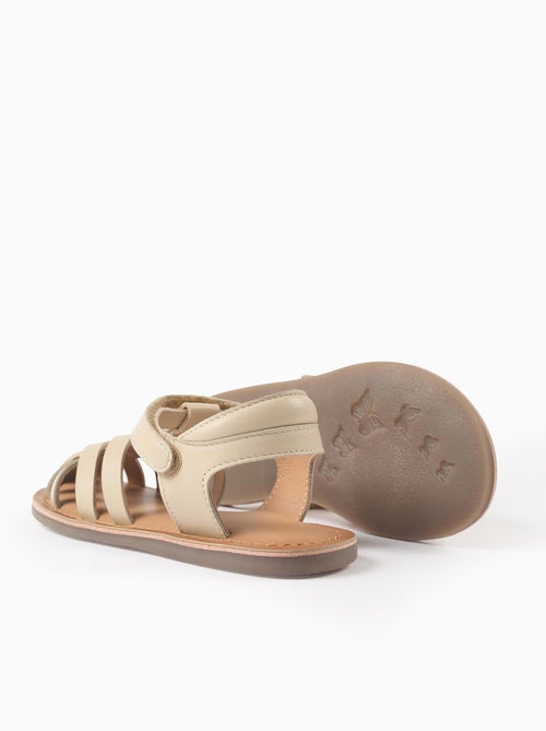 Sandalias de piel con tiras cruzadas - Kiabi