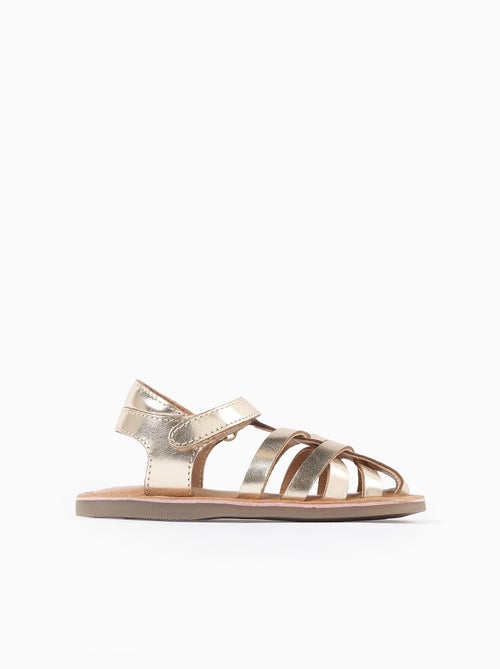 Sandalias de piel con tiras cruzadas - Kiabi