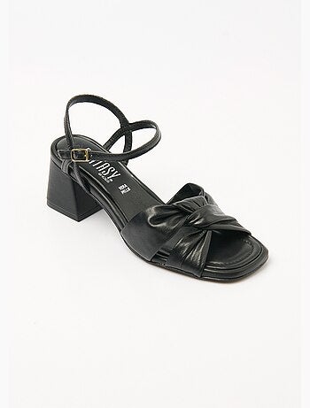 Sandalias de piel con tiras plisadas - AFIBEL