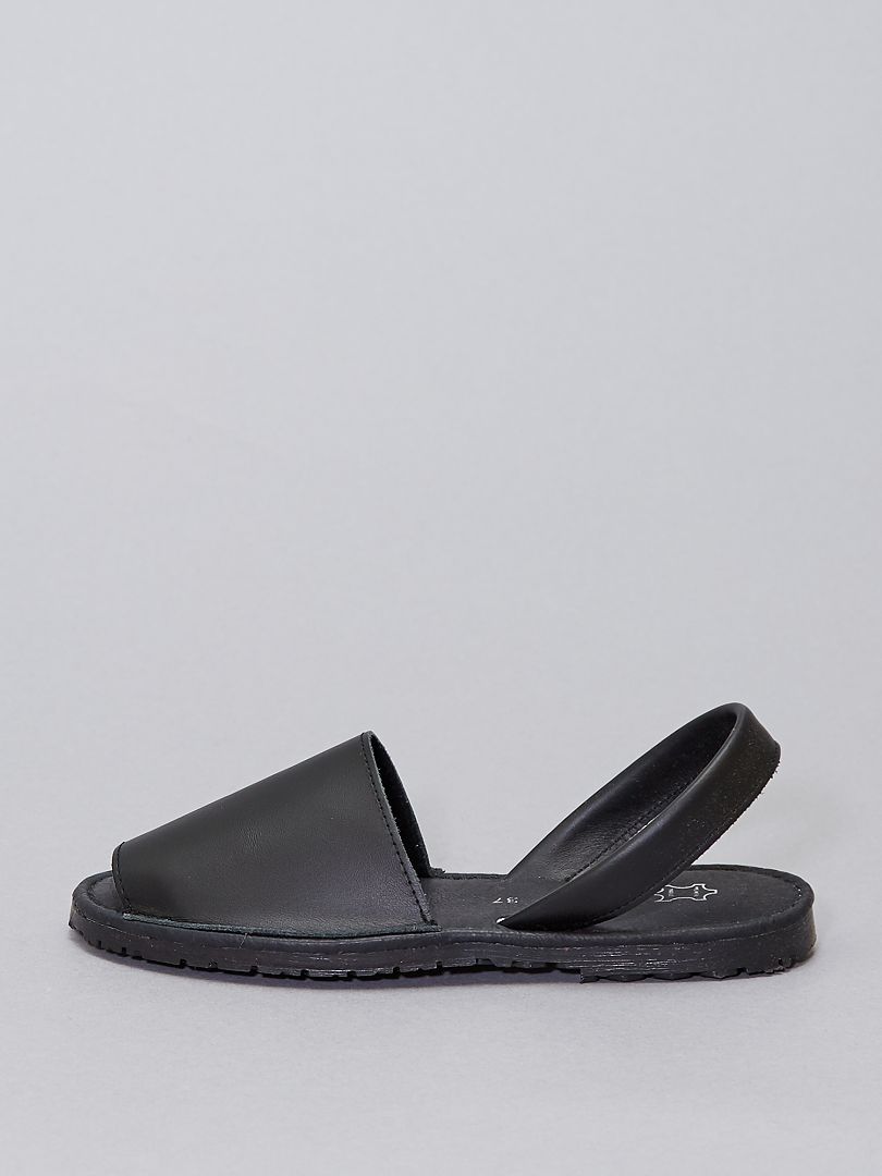 Sandalias de piel negro - Kiabi