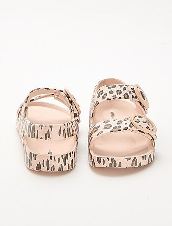 Sandalias de plástico con estampado de leopardo