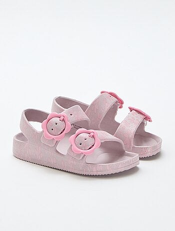 Sandalias de plástico con estampado floral