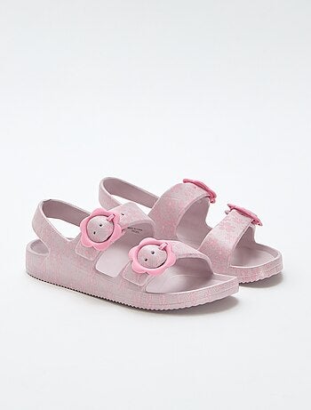 Sandalias de plástico con estampado floral