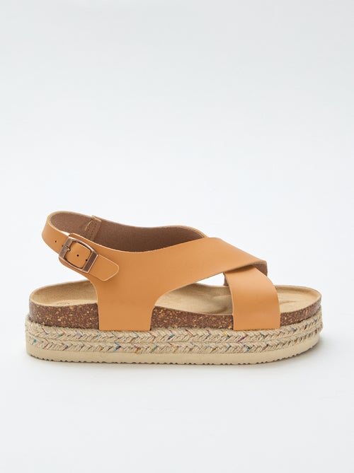 Sandalias de plataforma con tiras cruzadas - Kiabi