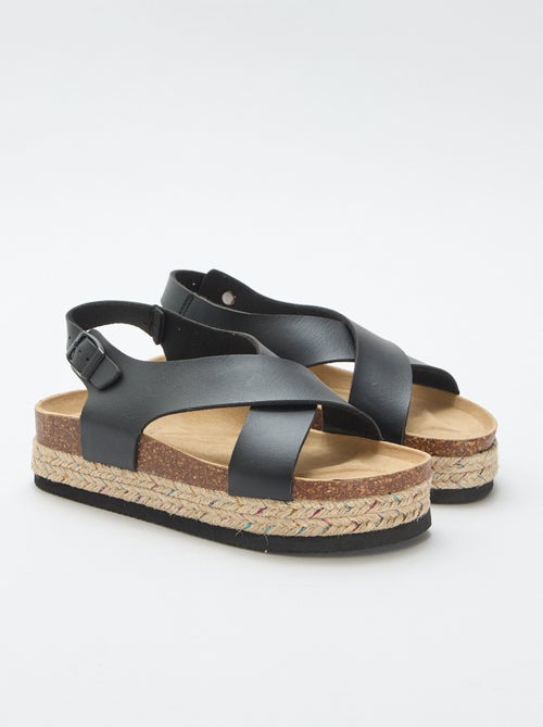 Sandalias de plataforma con tiras cruzadas - Kiabi