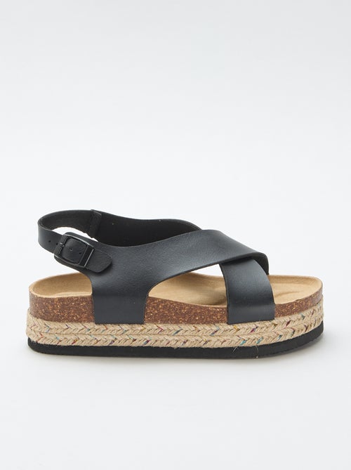 Sandalias de plataforma con tiras cruzadas - Kiabi