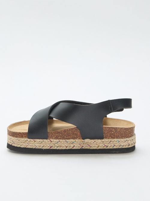 Sandalias de plataforma con tiras cruzadas - Kiabi