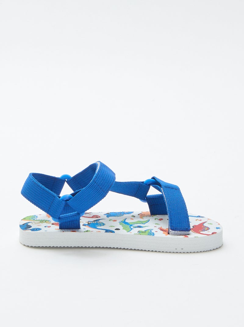 Sandalias de playa con tiras textiles Azul - Kiabi