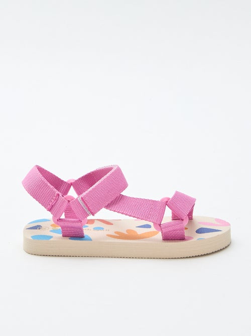 Sandalias de playa con tiras textiles - Kiabi