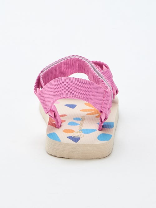 Sandalias de playa con tiras textiles - Kiabi