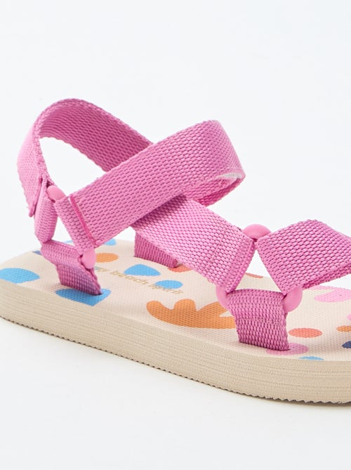 Sandalias de playa con tiras textiles - Kiabi