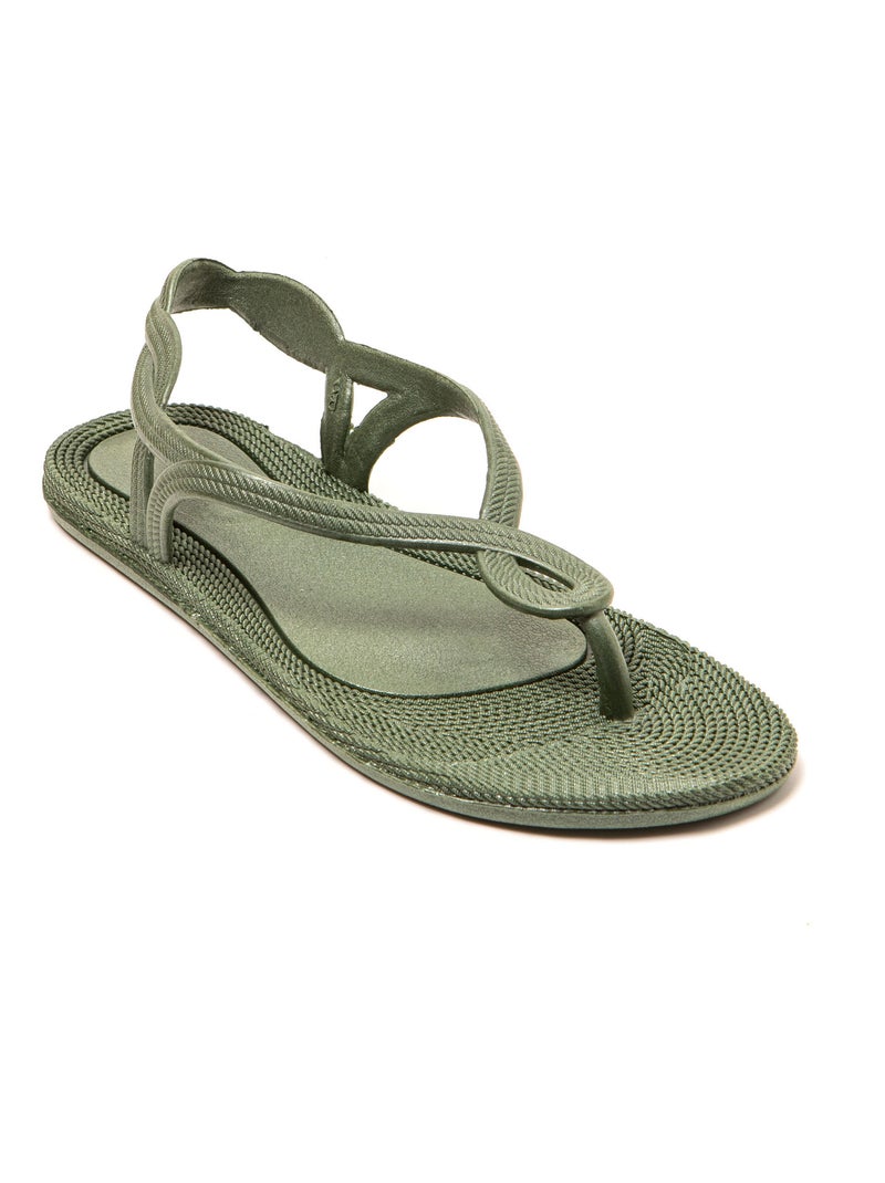 Sandalias de playa de Mujer con suela de goma Verde oscuro - Kiabi