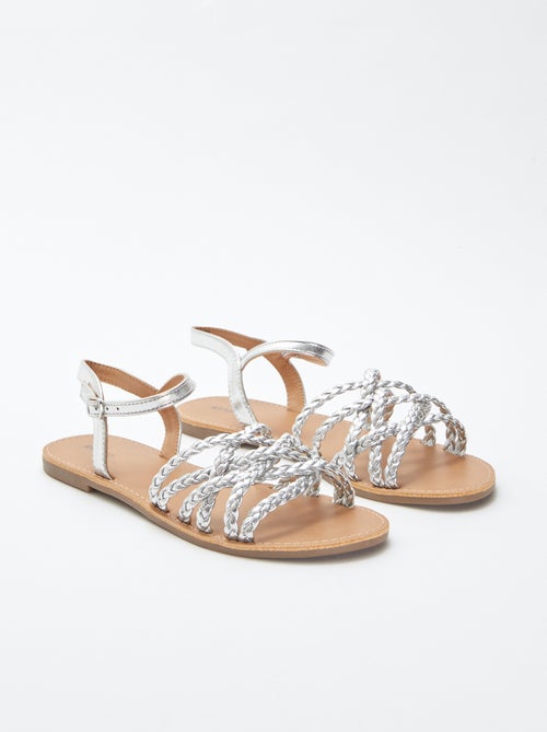 Sandalias de sarga con tiras trenzadas - Kiabi
