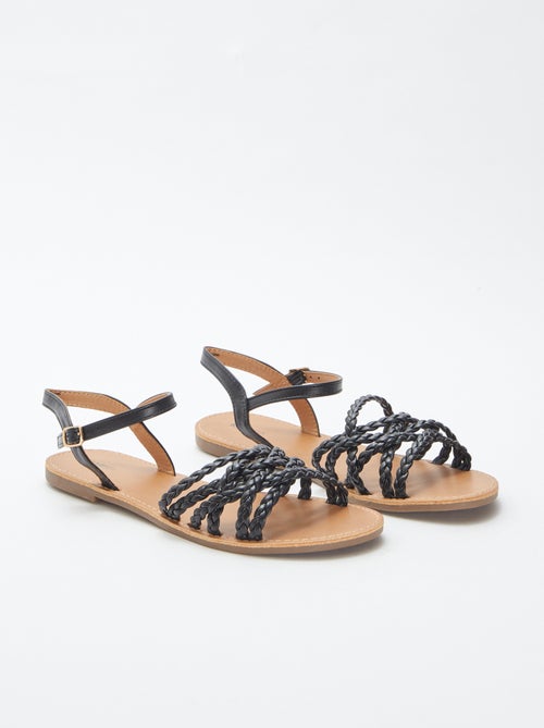 Sandalias de sarga con tiras trenzadas - Kiabi