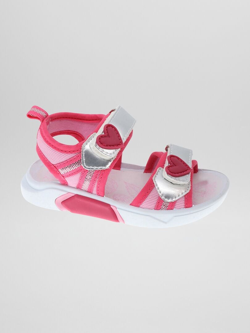 Sandalias de senderismo con velcros rosa - Kiabi