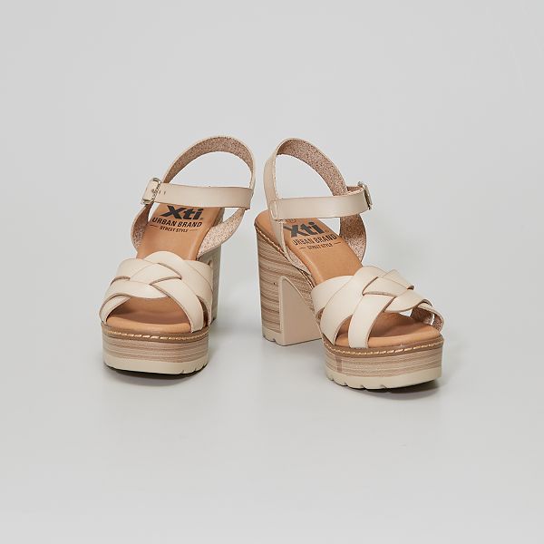 Sandalias de tacón Mujer talla 34 a 48 - BEIGE - Kiabi - 34,00€