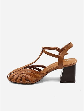 Sandalias de tacón con tiras