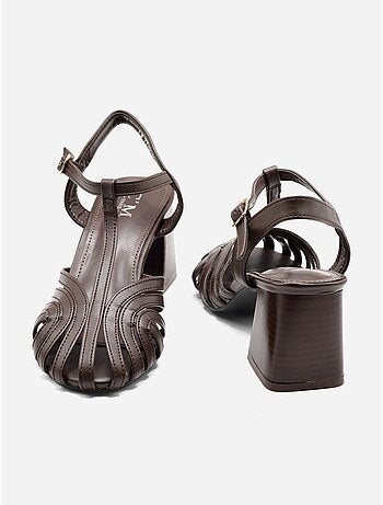 Sandalias de tacón con tiras