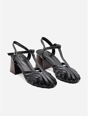 Sandalias de tacón con tiras