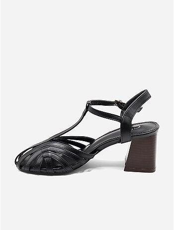 Sandalias de tacón con tiras