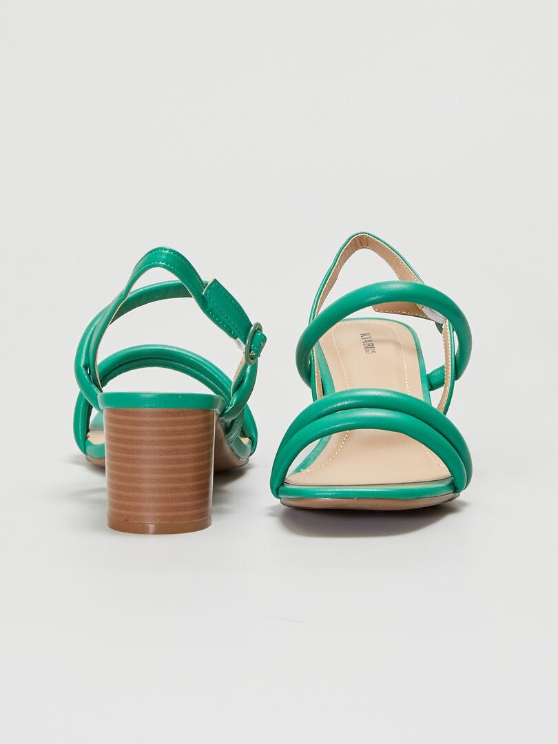Sandalias de tacón con tiras VERDE - Kiabi