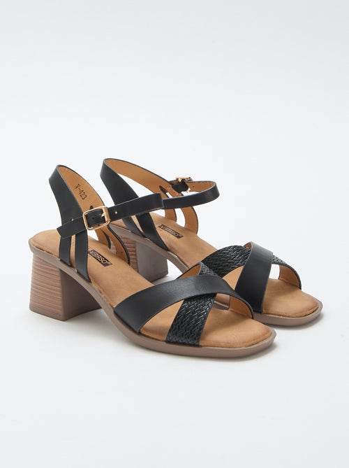 Sandalias de tacón cuadrado de imitación - Kiabi
