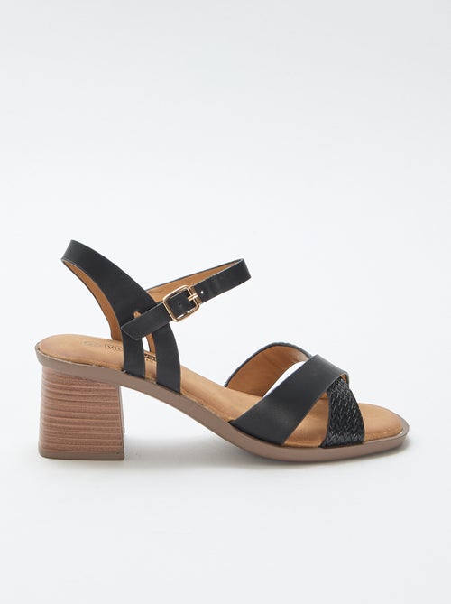Sandalias de tacón cuadrado de imitación - Kiabi